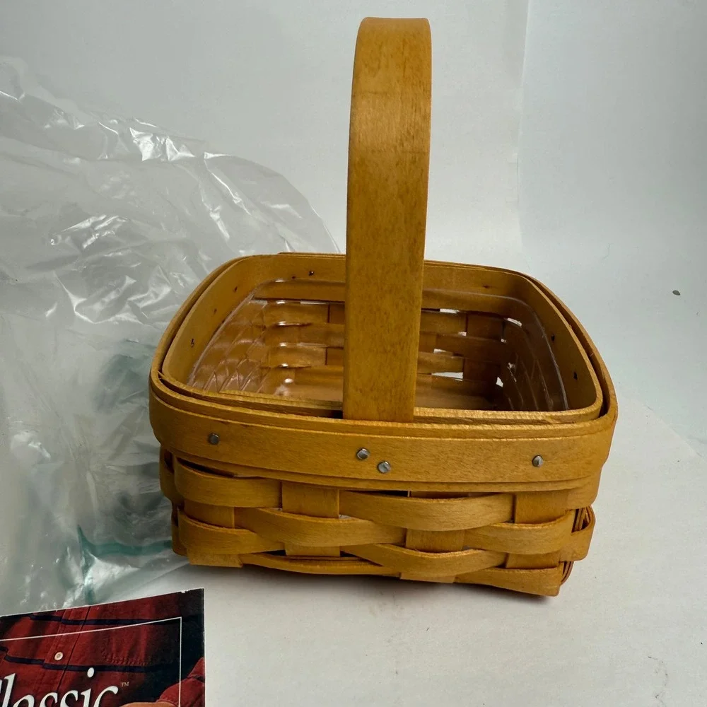 Longaberger Classic Tarragon Booking Basket 11830‎ with Plastic Protector Liner